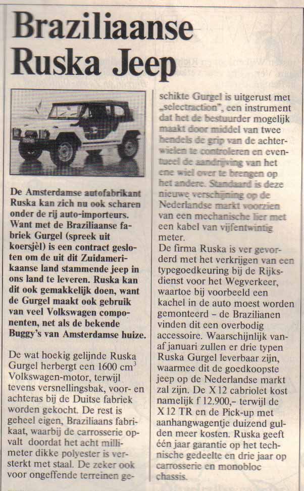 Autovisie - Holanda - 1978 - Ruska Gurgel