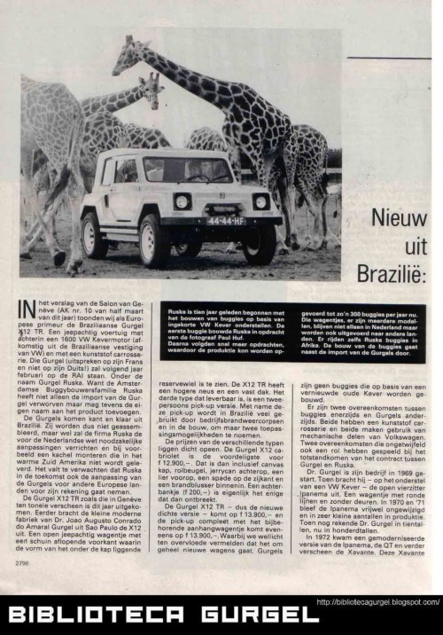 Revista Autokampionem - 1978 - Holanda - Ruska Gurgel
